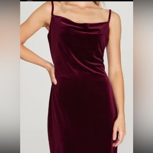 She + Sky Dresses & Skirts - She + Sky Wine Velvet Slip Dress